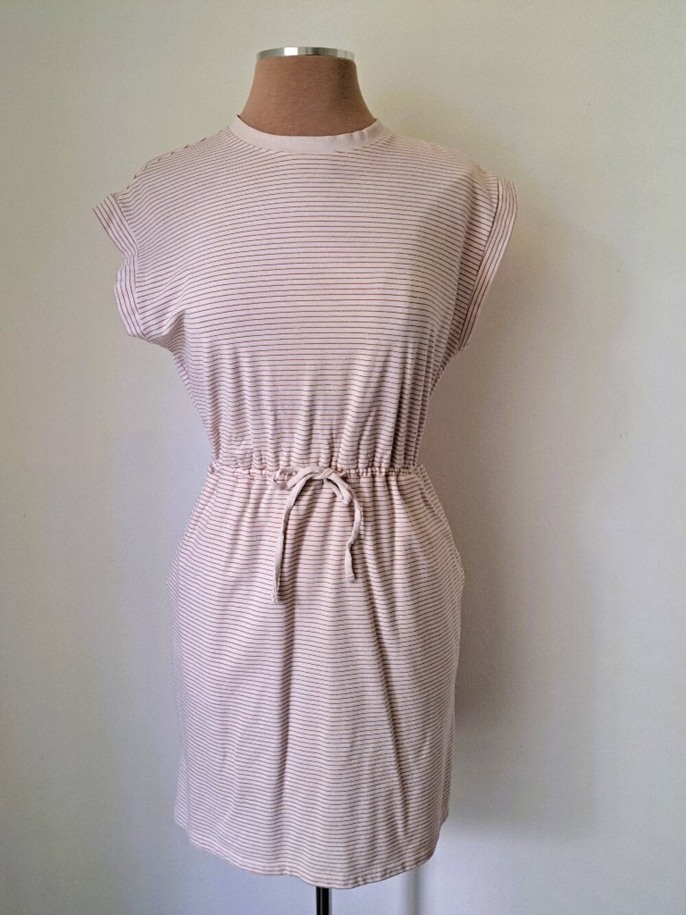a new day Women's Stripes Dress Size S Color Cream/White
